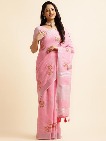Ethnic Motifs Zari Woven Design Banarasi Saree